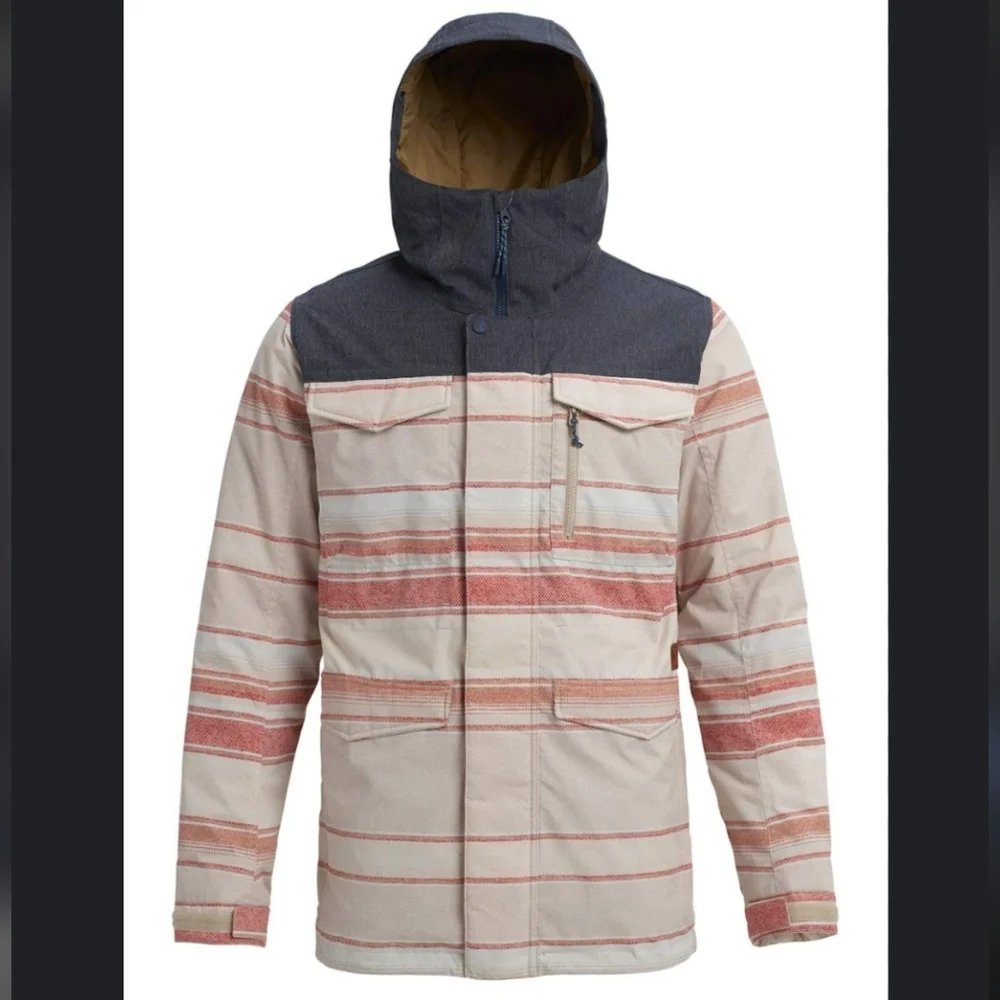 Burton Covert Striped Insulated Snowboard Ski Jacket Coat